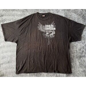 Harley-Davidson Las Vegas NV T-Shirt Black XL Skull Wings Vintage Style Men's